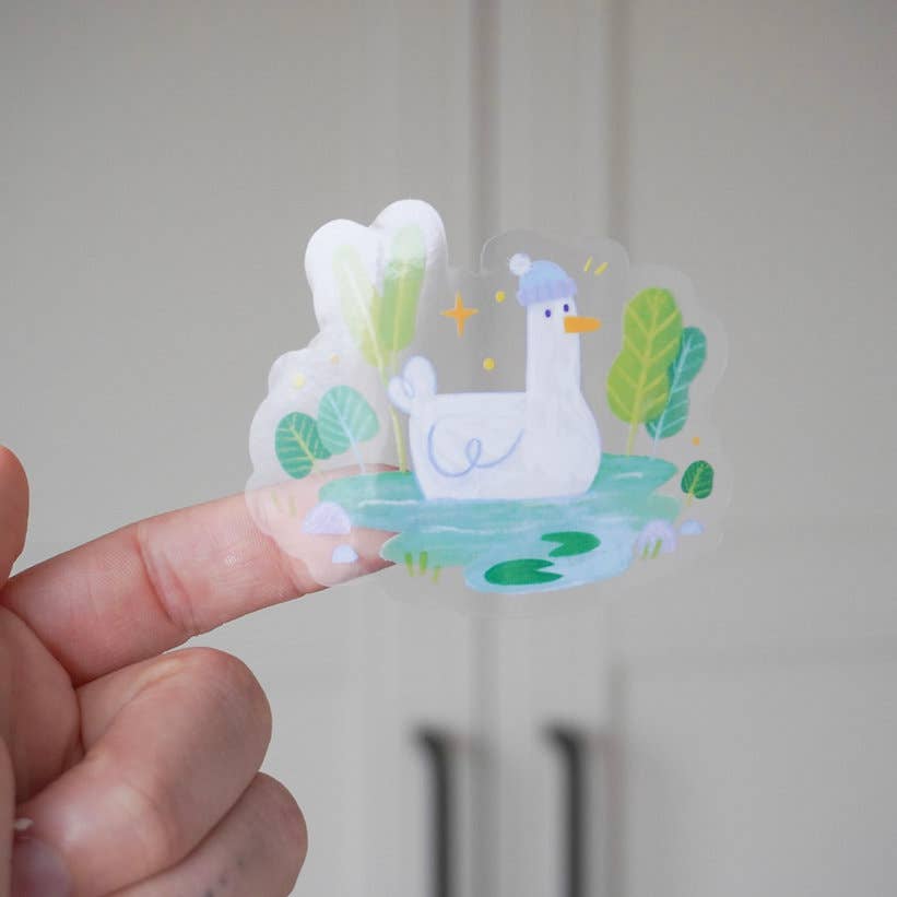 Winter Goose Transparent  Vinyl Sticker