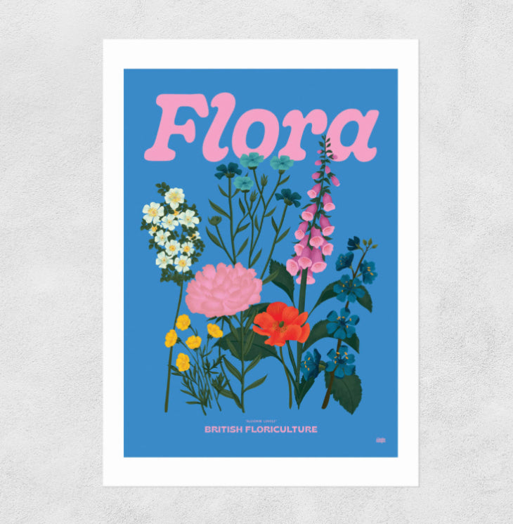 Flora colourful A3 Art Print