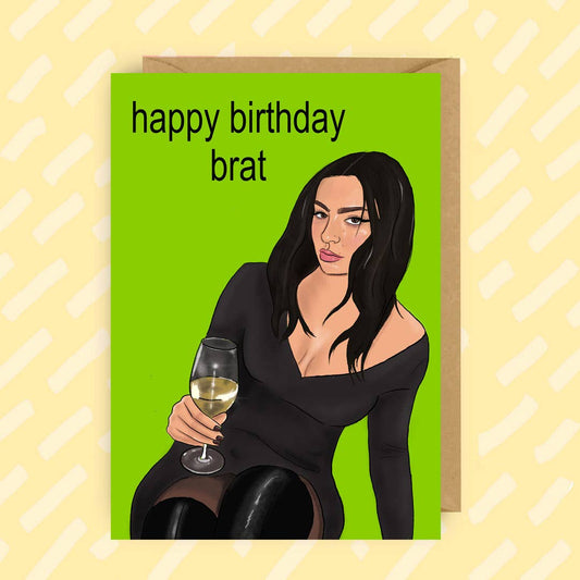 Charli XCX brat birthday card
