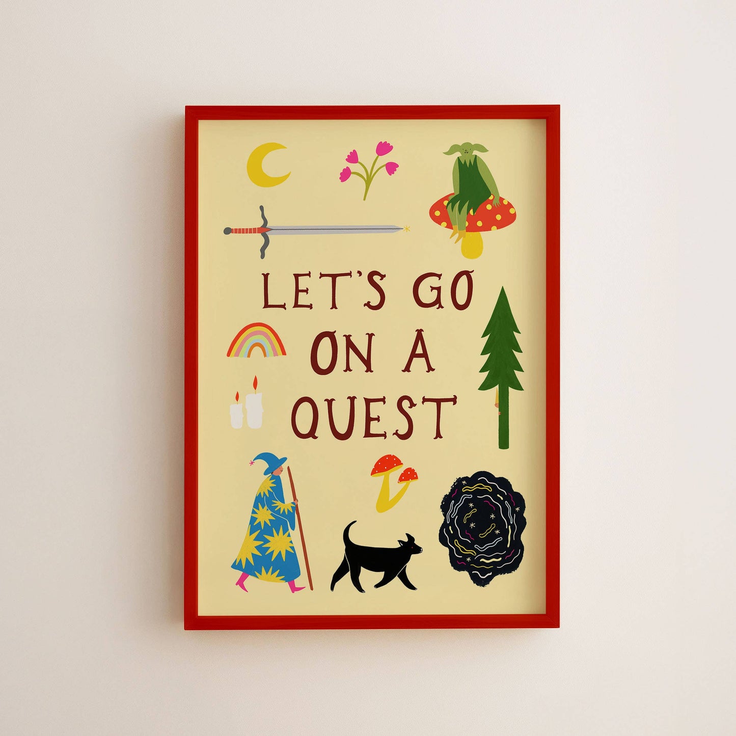 Let's Go On A Quest Art Print | Fantasy Inspired Storybook : A4