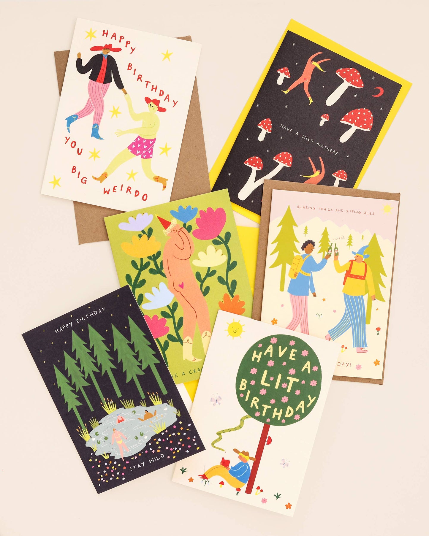 Blazing Trails, Sipping Ales Birthday Card