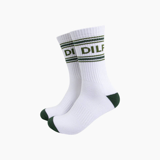 DILF Organic Cotton Sports Socks in White: UK 7-11