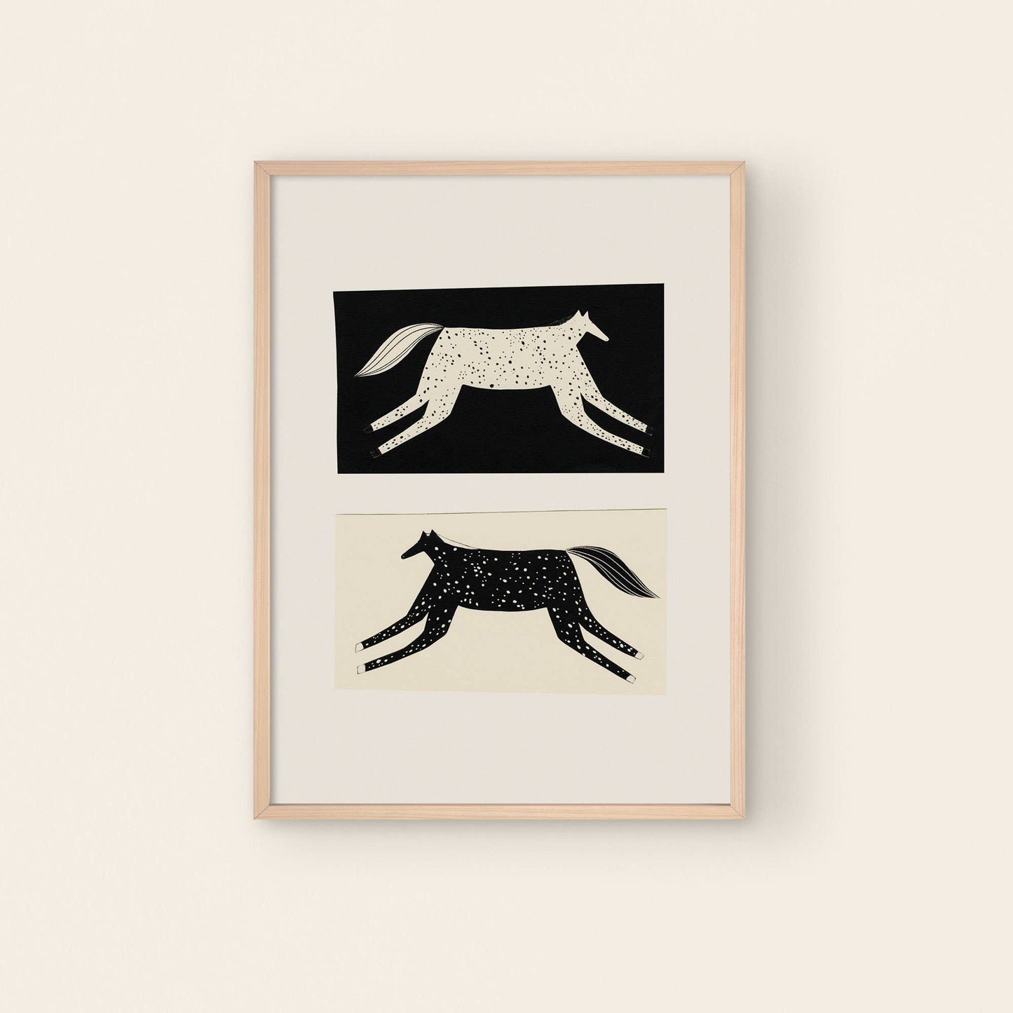 Negative / Positive Horse Art Print | Cowboy | Western: A4