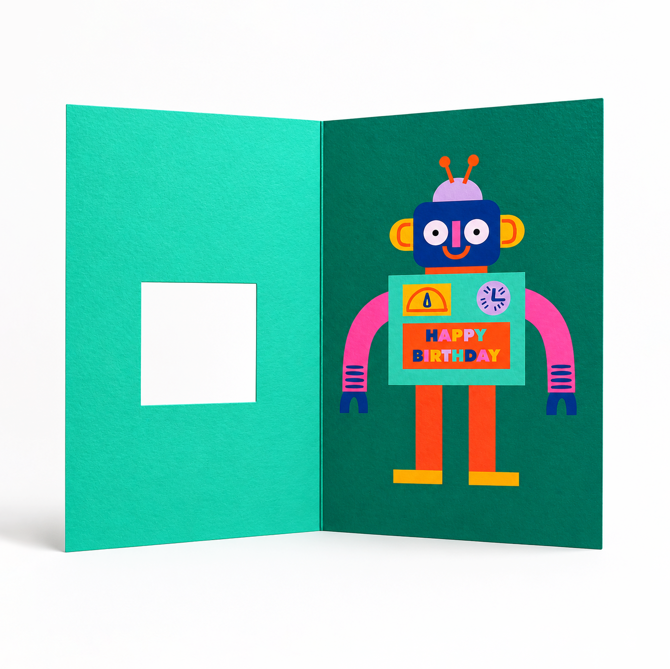 Robot Birthday Card - Die Cut