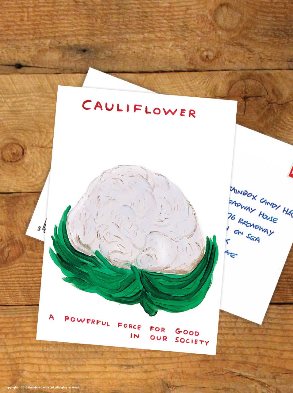 Funny A6 Art Postcard By David Shrigley - Cauliflower