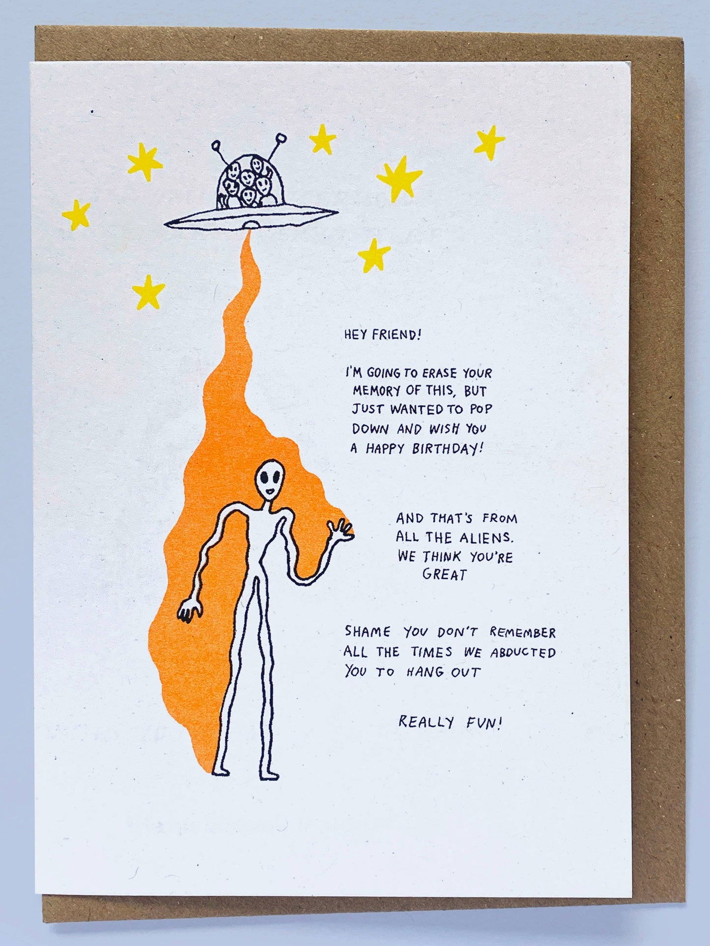 Alien Abduction - birthday card