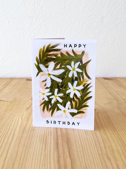 Flowers and Palms Birthday Card