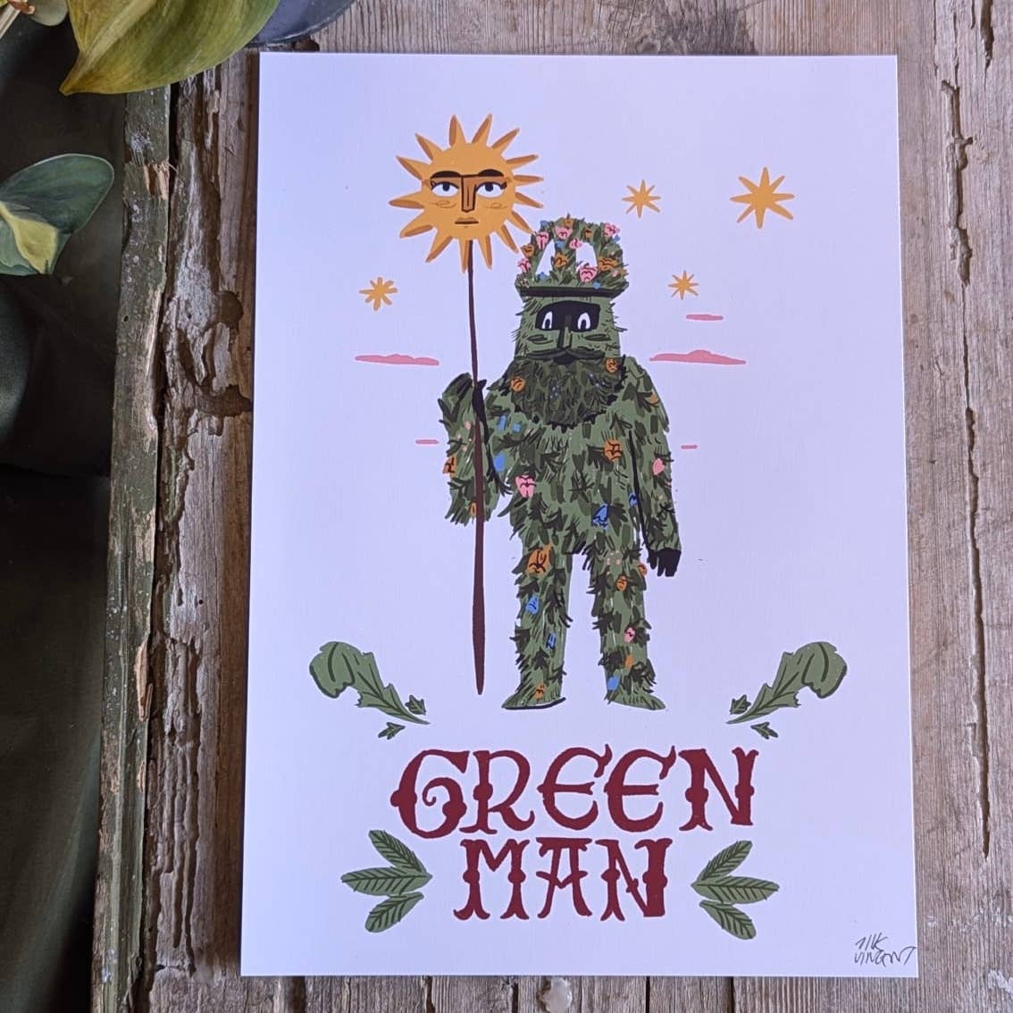 Green man print 