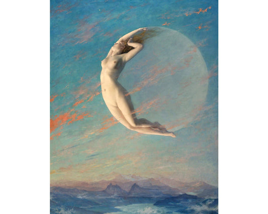 Moon goddess art print A4