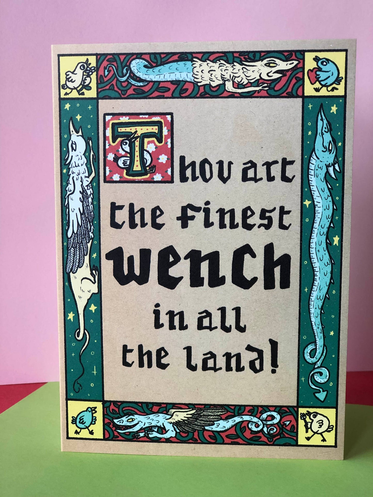 The Finest Wench Medieval Illuminated Greeting Card A6