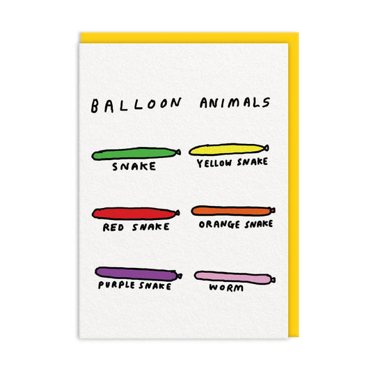 Balloon Animals Birthday Card