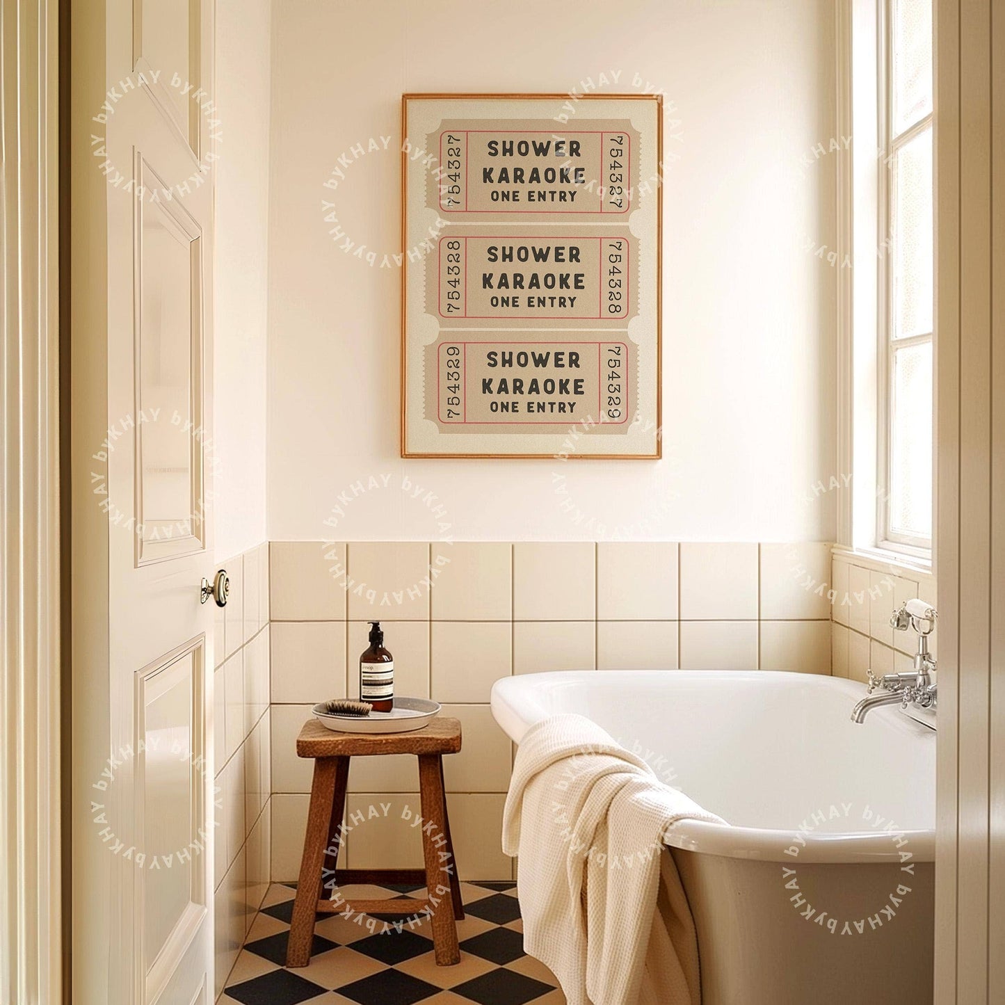 Shower Karaoke Ticket Print: Unframed / A4