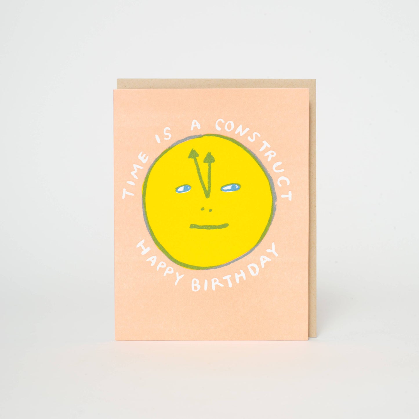 Punny Birthday Time is Fake Letterpress Greeting Card