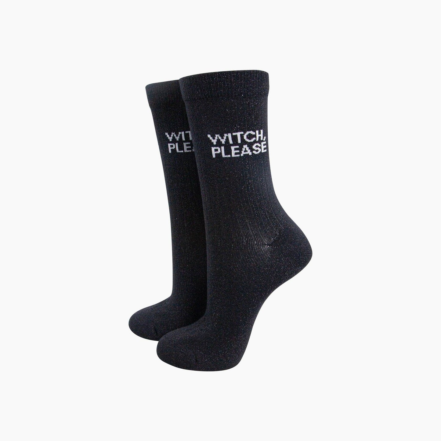 Witch Please Combed Cotton Glitter Socks in Black: UK 3-7 | EU 36-40 | US 5-9