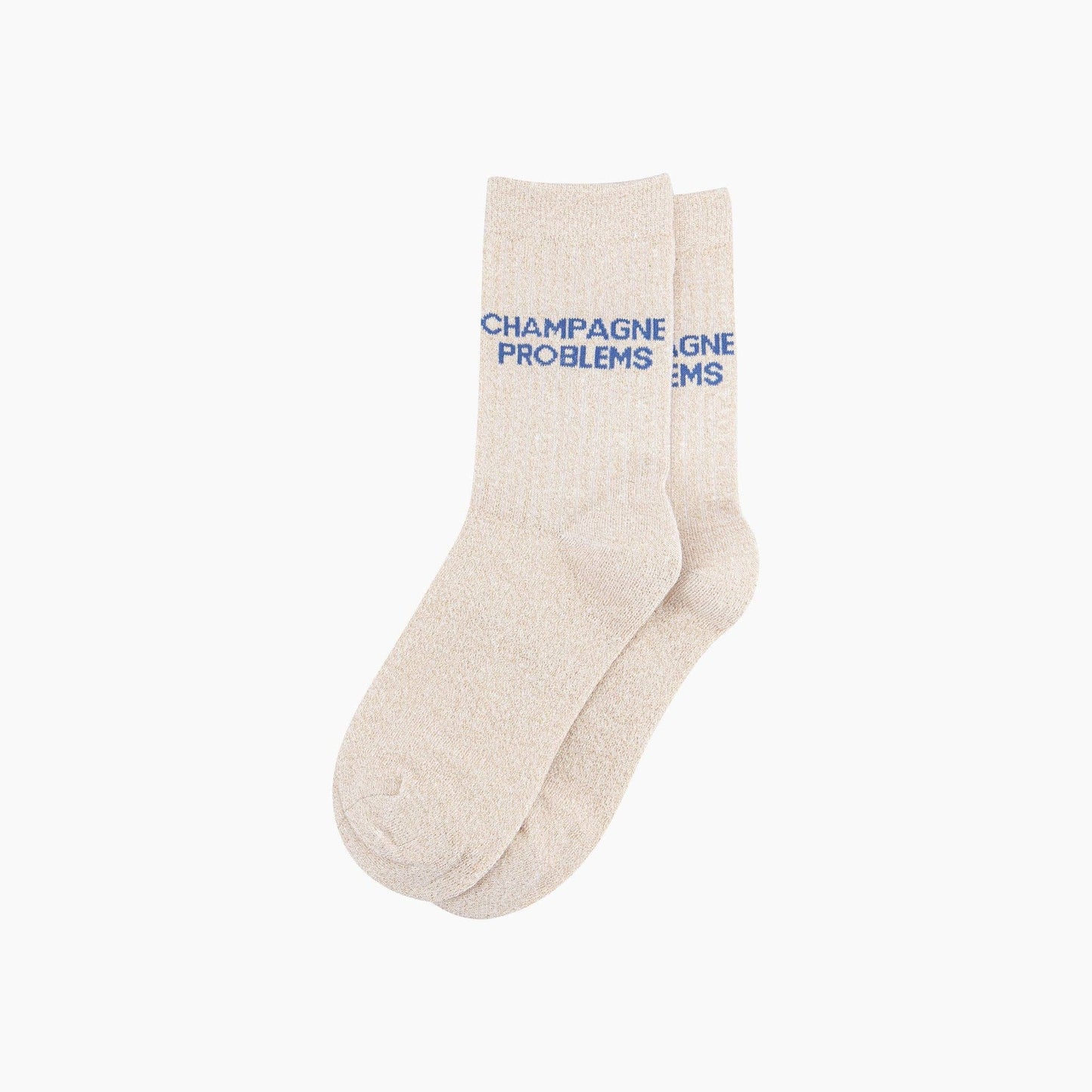 Champagne Problems Combed Cotton Glitter Socks in Cream: UK 3-7 | EU 36-40 | US 5-9