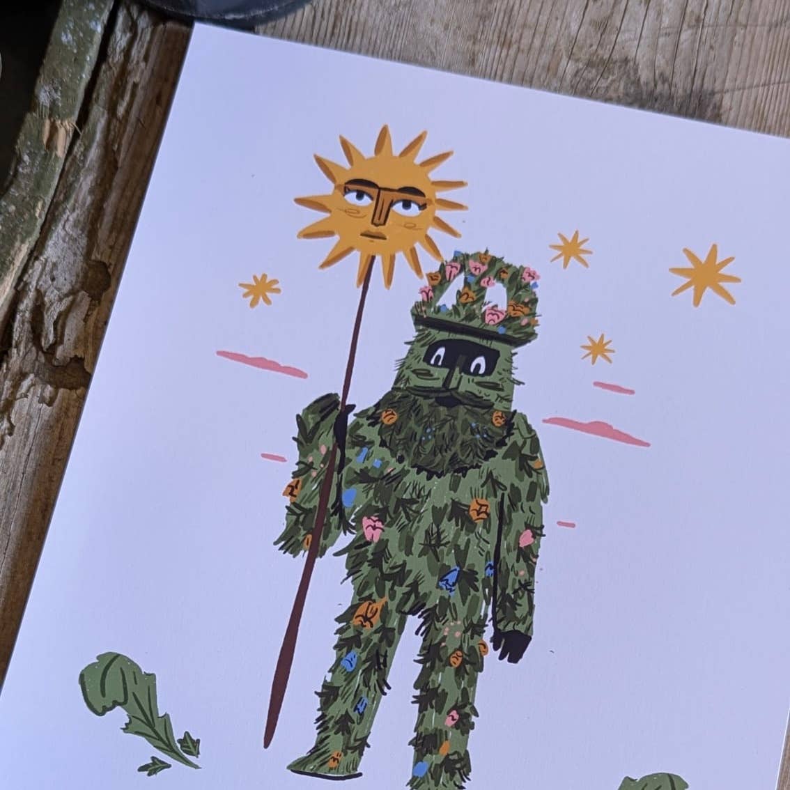 Green man print 