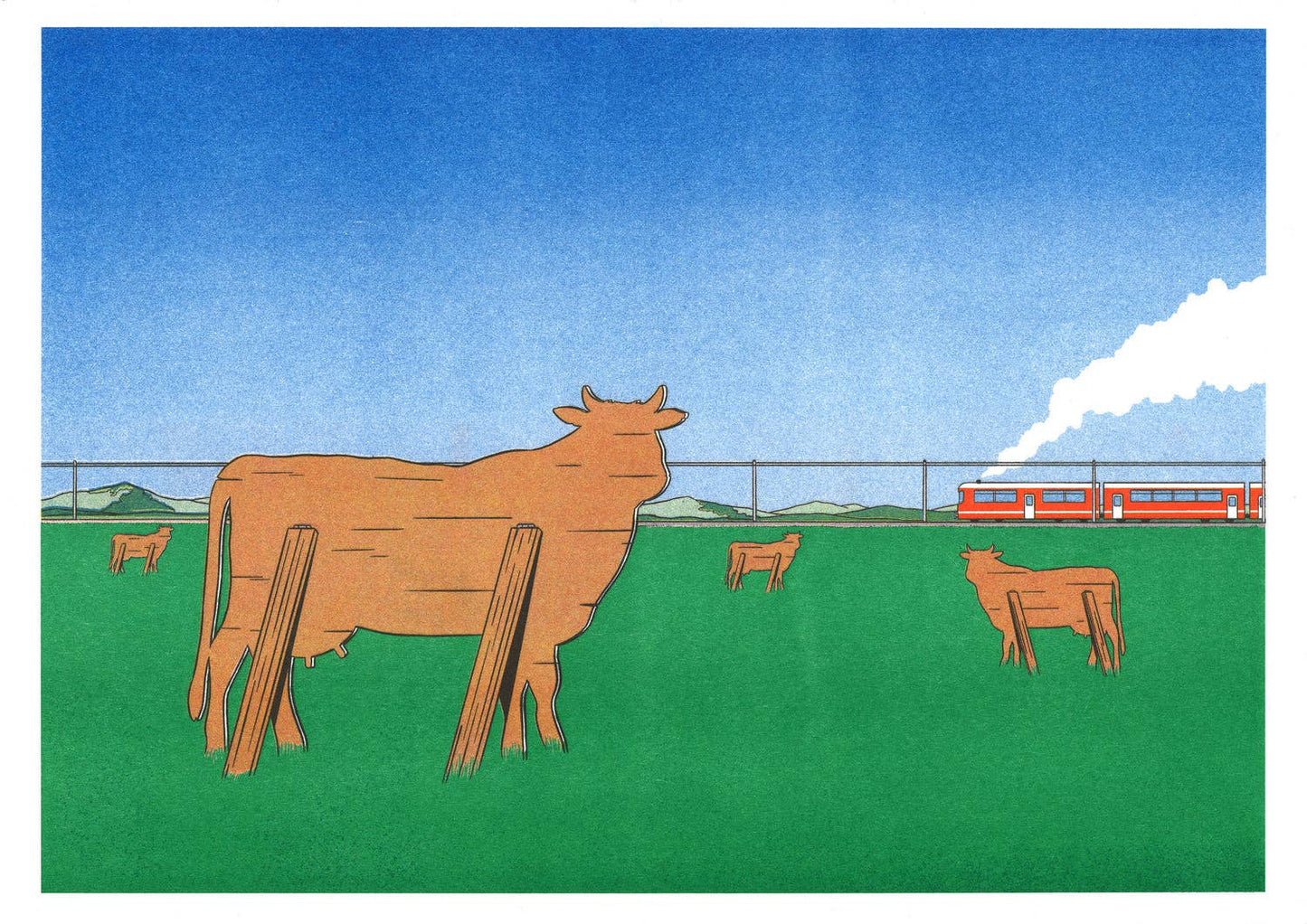A3 poster - Simon Bailly - Watch the trains go by