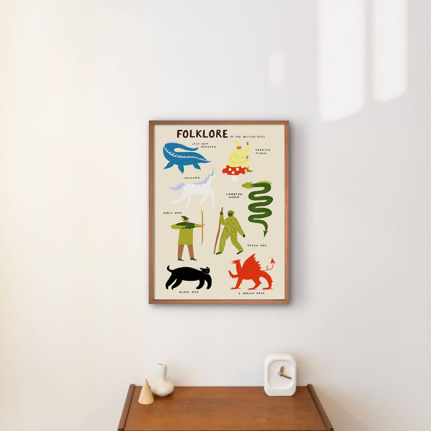 British Isles Folklore Creatures Art Print | Myths | Legends: A4