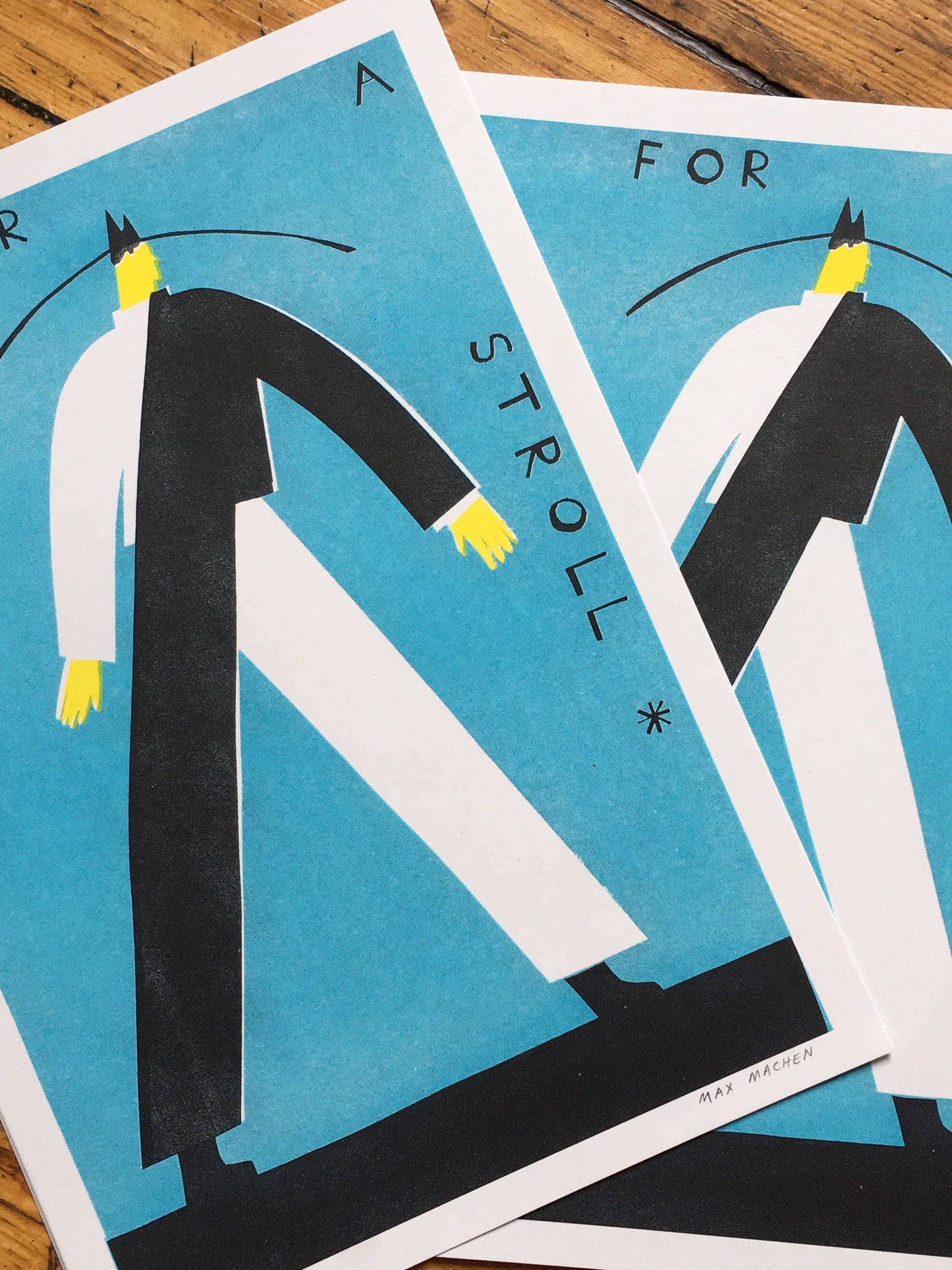 Just off For a Stroll riso print (A4)