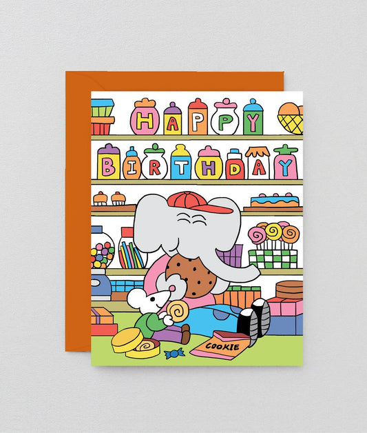 Happy Birthday Sweet Shop Kids Greetings Card
