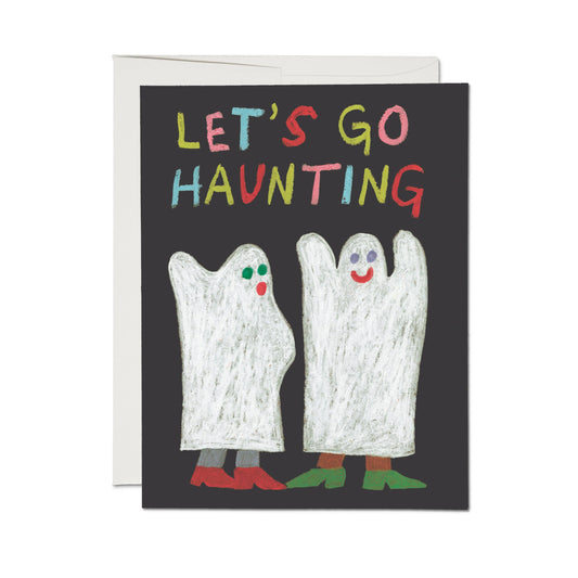 Let's Go Haunting Halloween greeting card