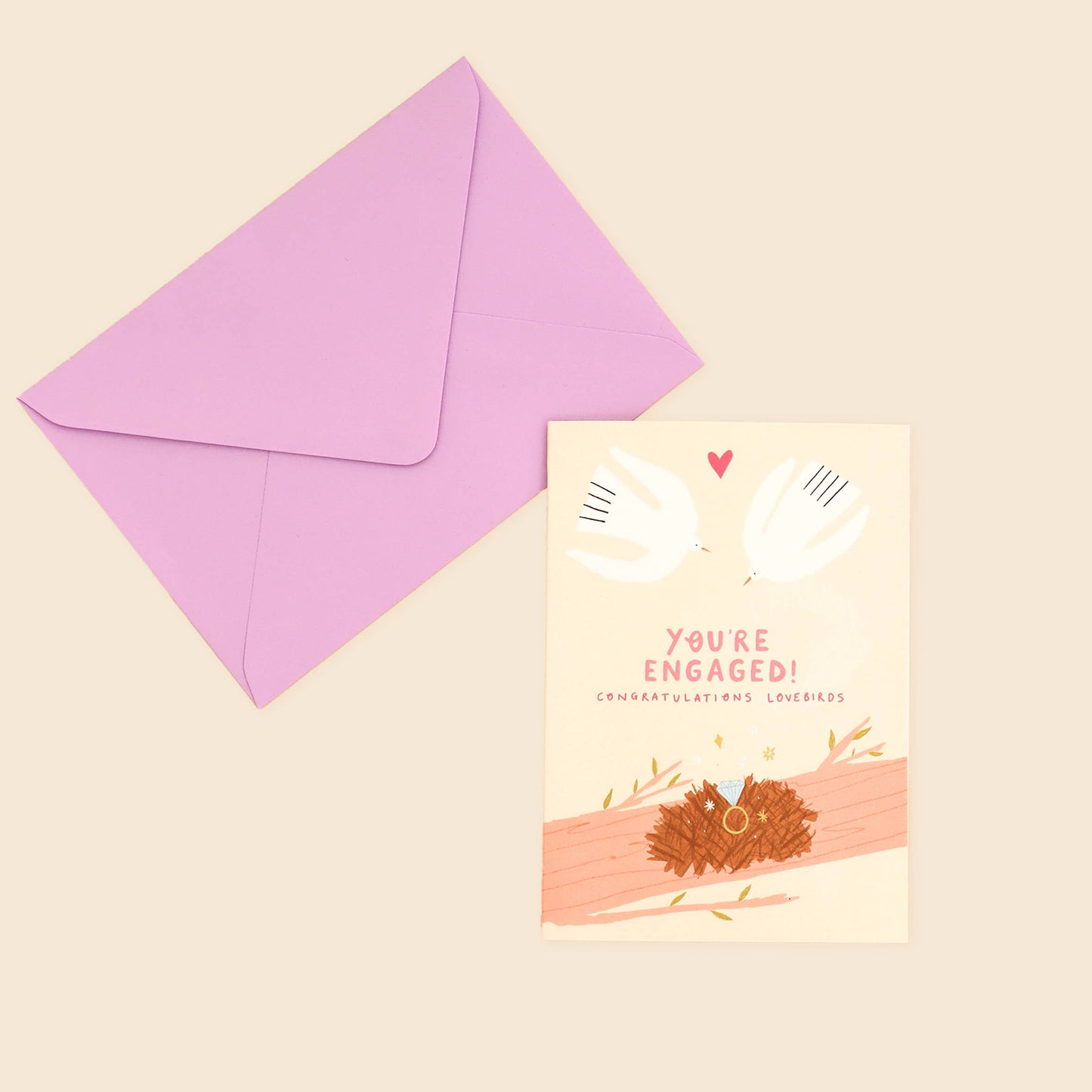Love Birds Engagement Card