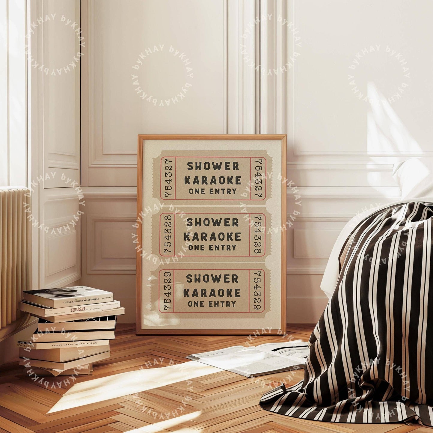 Shower Karaoke Ticket Print: Unframed / A4