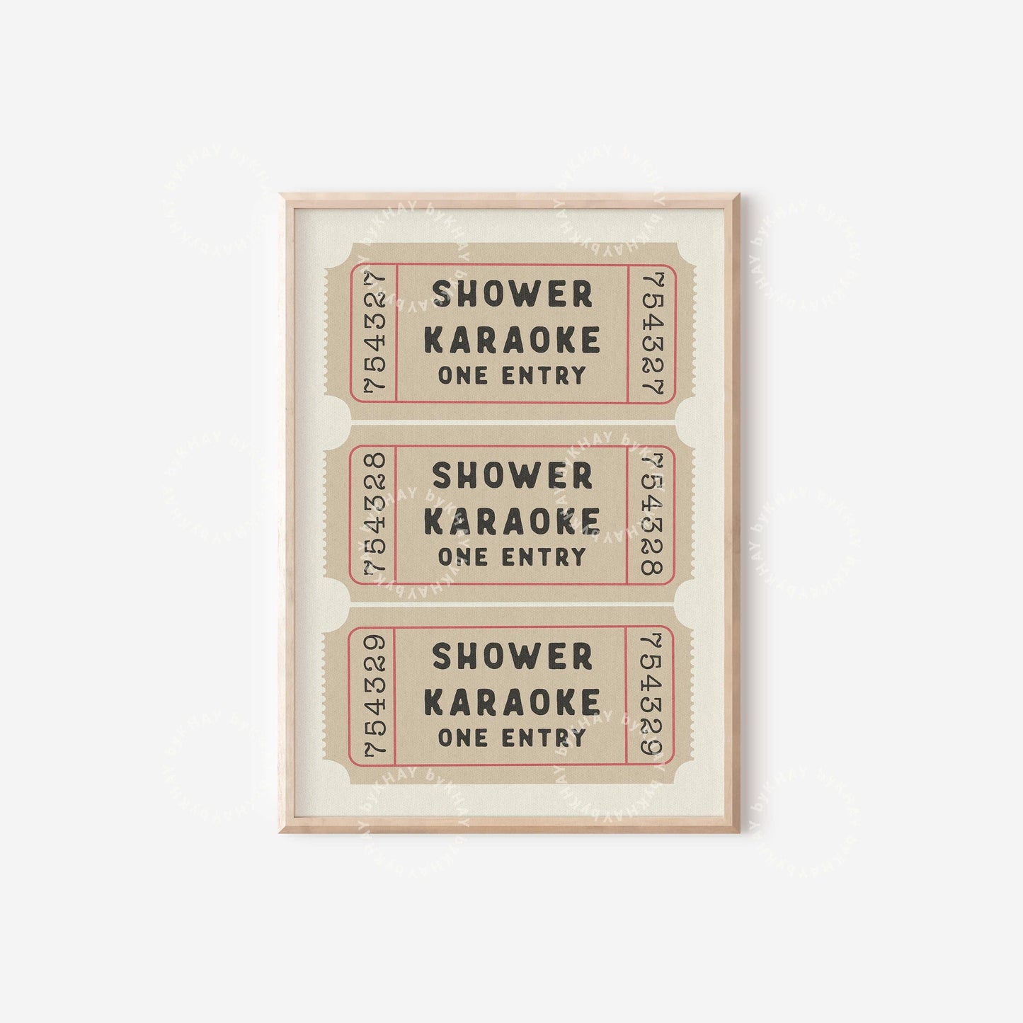 Shower Karaoke Ticket Print: Unframed / A4