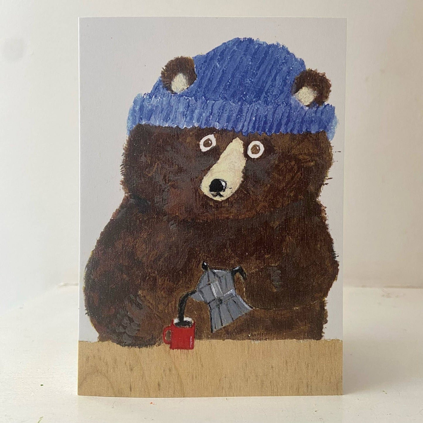 Greetings card -Blue beanie bear