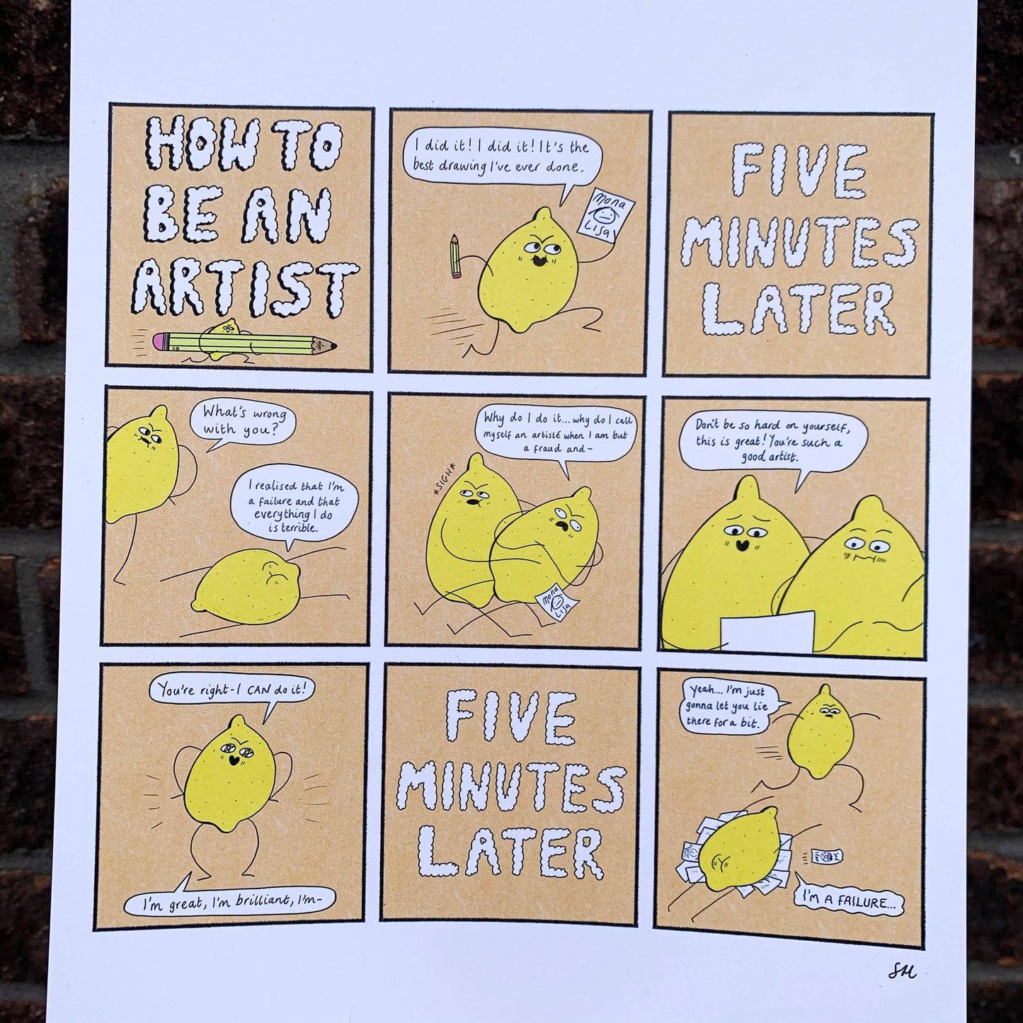 How To Be An Artist Lemotional Comic A4 Digital Print