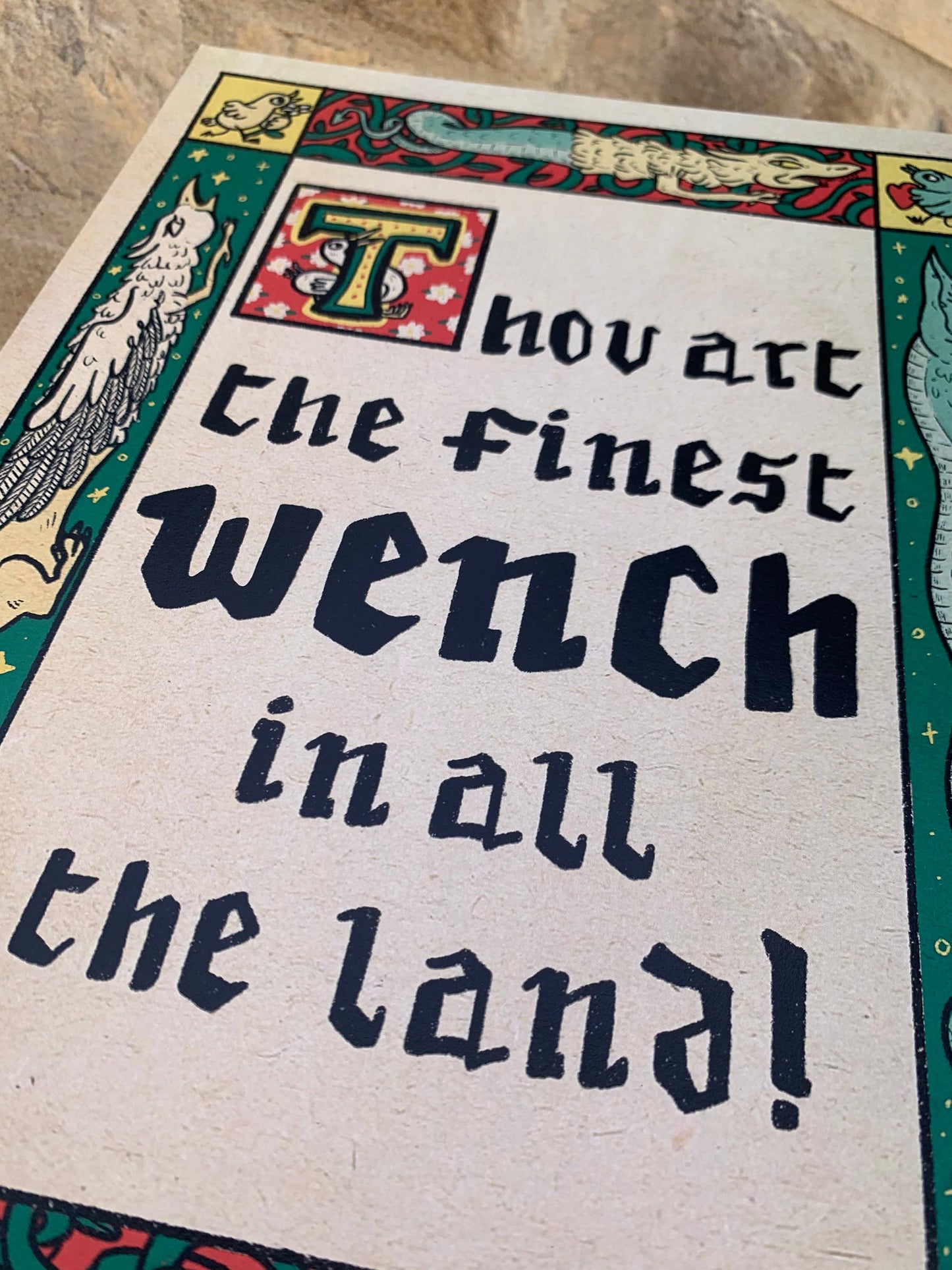 Medieval A4 Laser Printed "Finest Wench" Art Print
