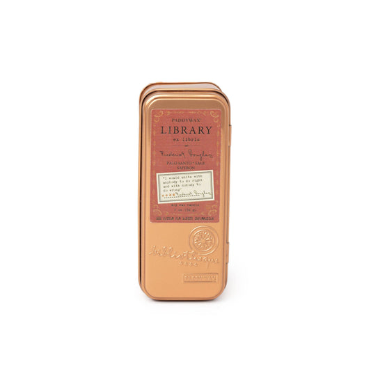 Paddywax Library Two Wick Travel Tin - Frederick Douglass