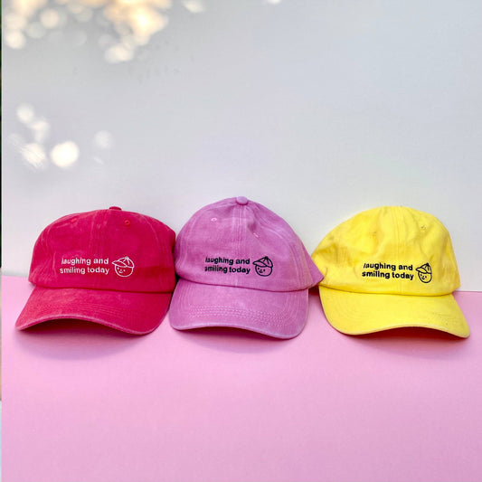 Laughing and Smiling Today Dad Cap: Pink