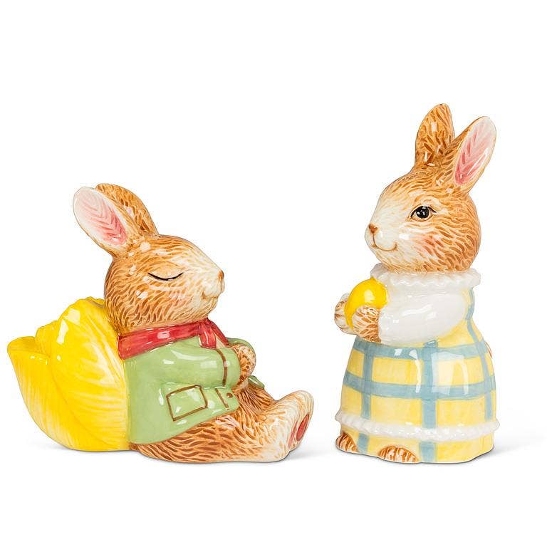 Dress Up Bunnies Salt & Pepper-3"H