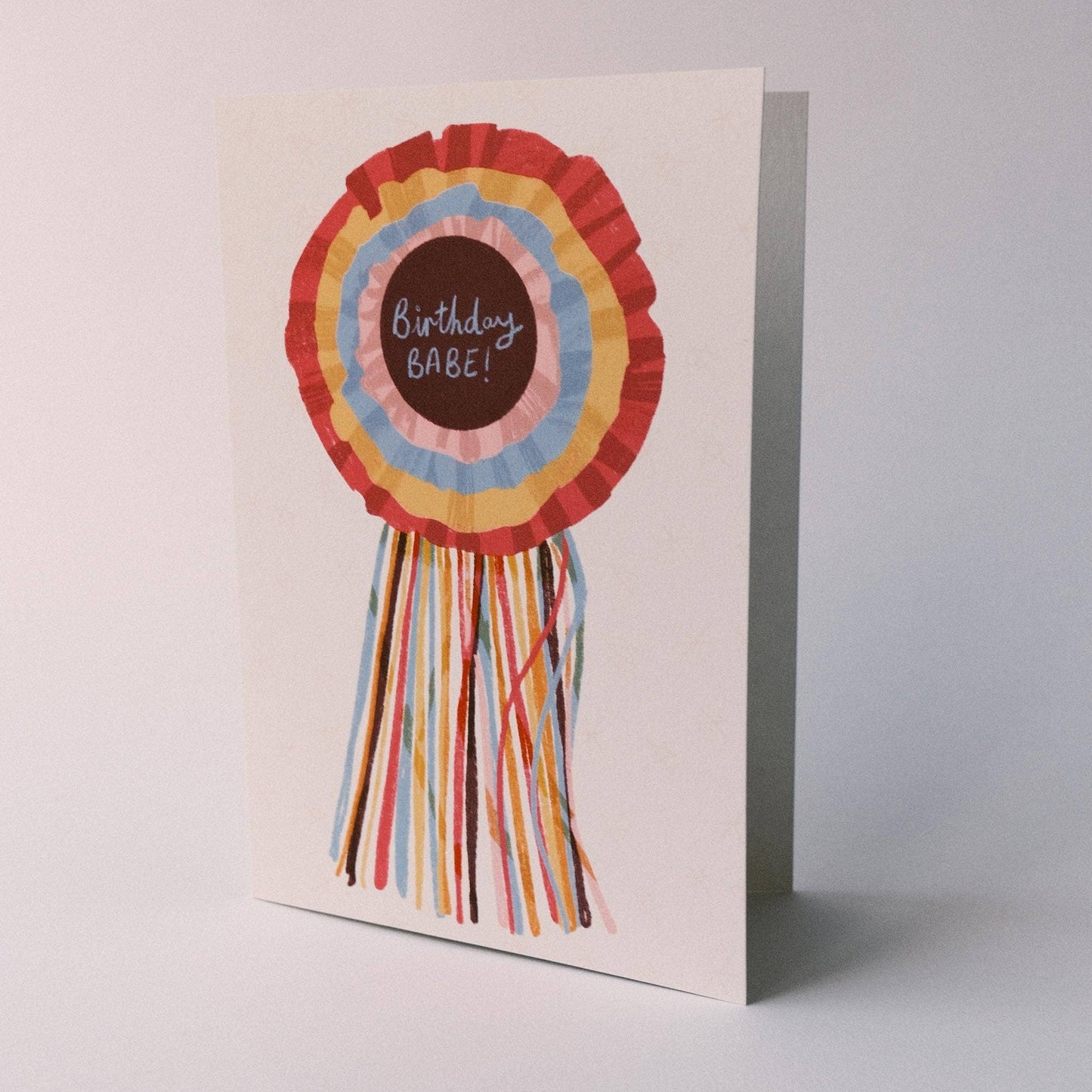 Birthday Babe Rosette Illustrated greetings card