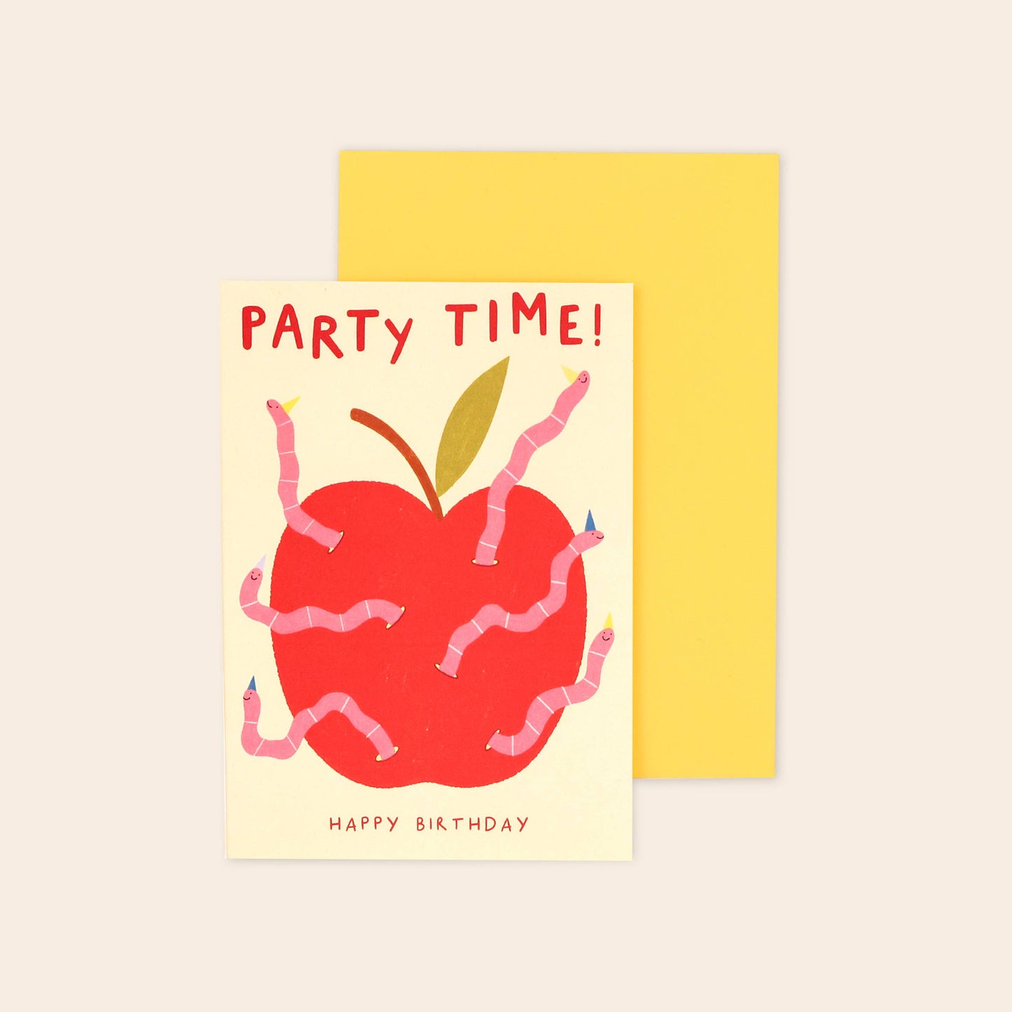 Worm Party Birthday Card