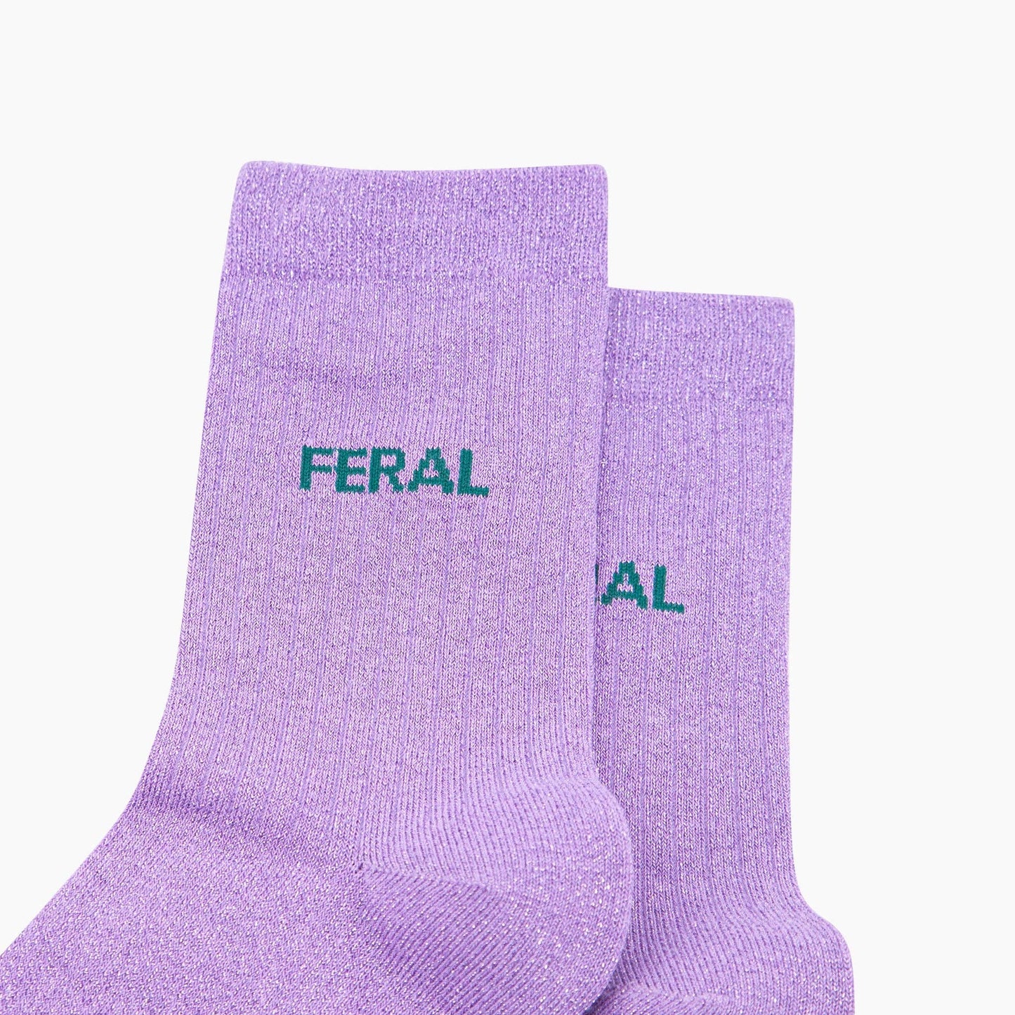 Feral Combed Cotton Glitter Socks in Lilac: UK 3-7 | EU 36-40 | US 5-9
