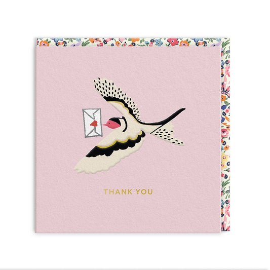 Mail Swallow thank you Mini Square Card