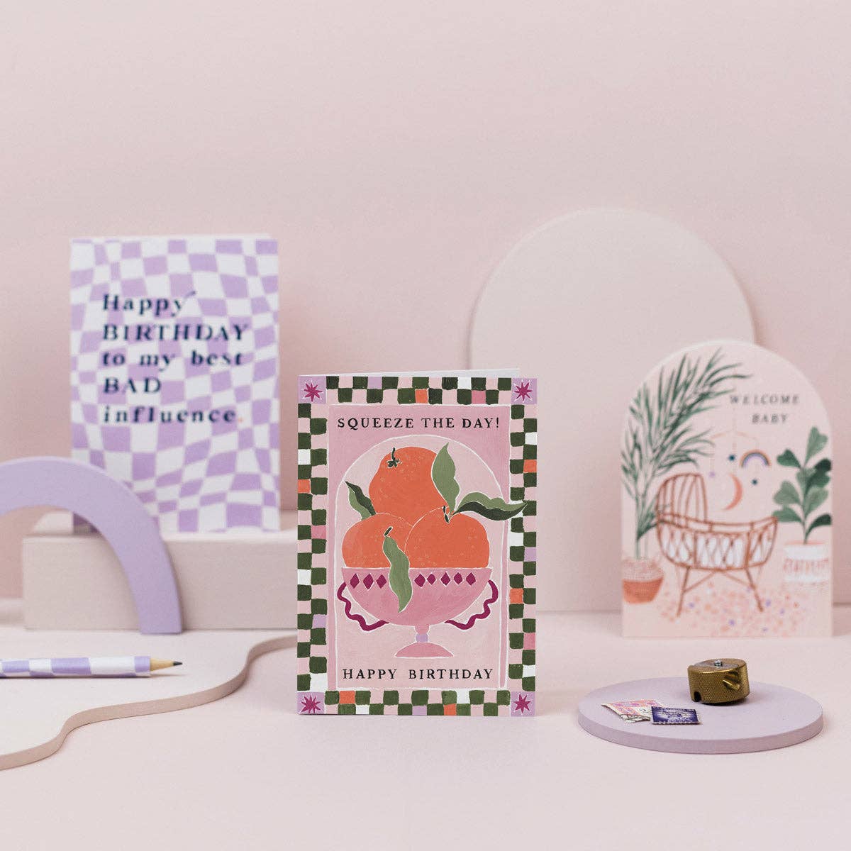 Squeeze The Day Oranges Card | Pun Birthday Cards