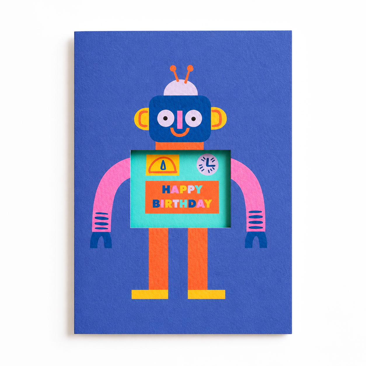 Robot Birthday Card - Die Cut