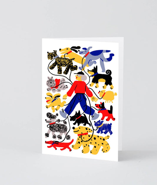 NY Dog Walker Greetings Card