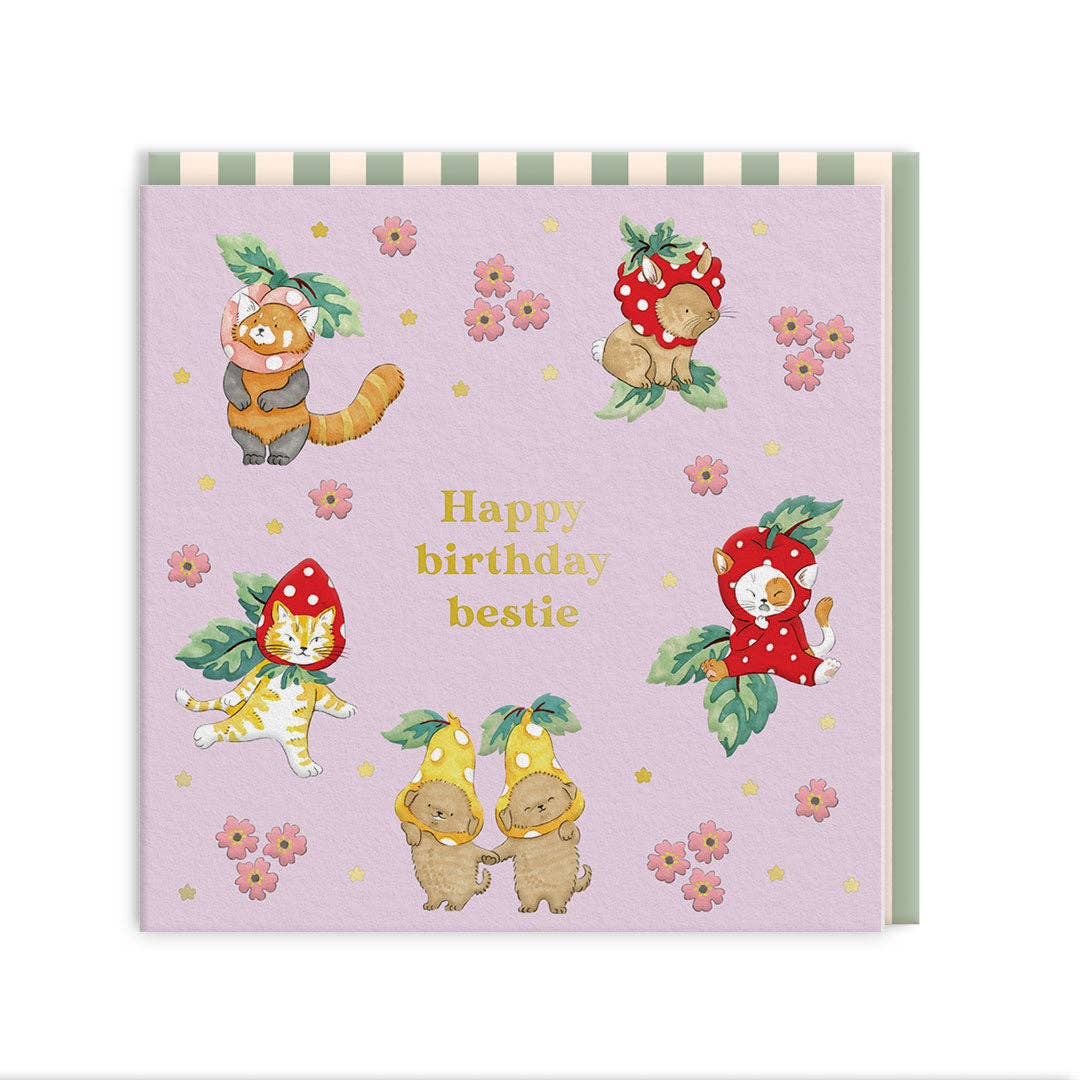 HBD Bestie Mini Square Greeting Card