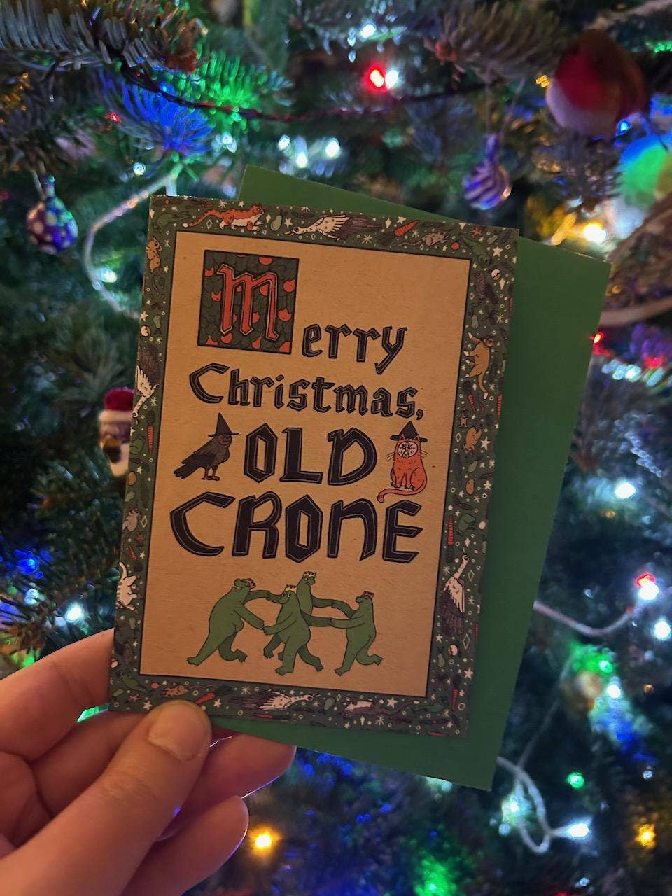 Merry Christmas Old Crone A6 Ye Olde Christmas Card