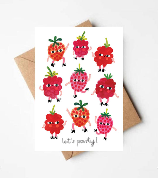 PARTY RASPBERRIES card