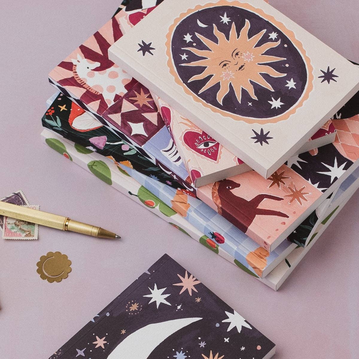 Smiling Sun Pocket Notebook | Plain Page Mini Blank Journal