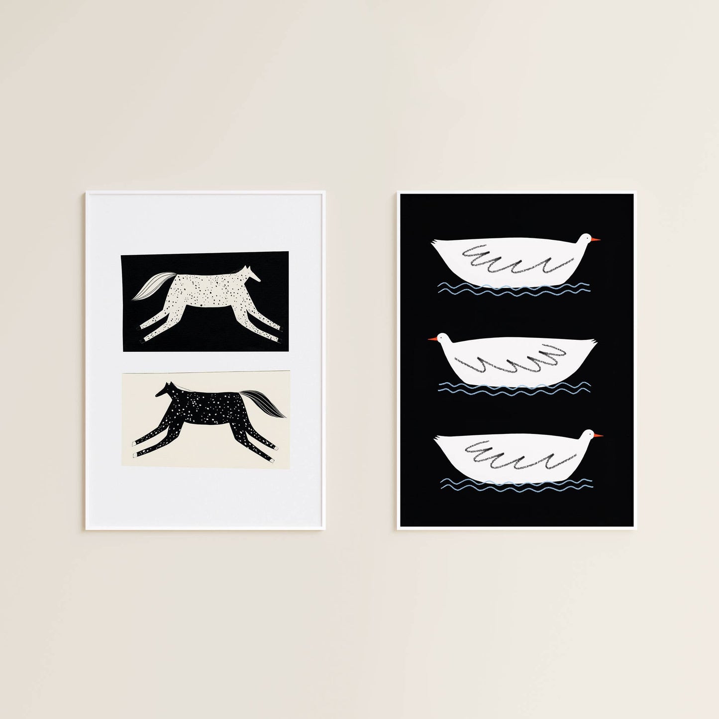 Negative / Positive Horse Art Print | Cowboy | Western: A4