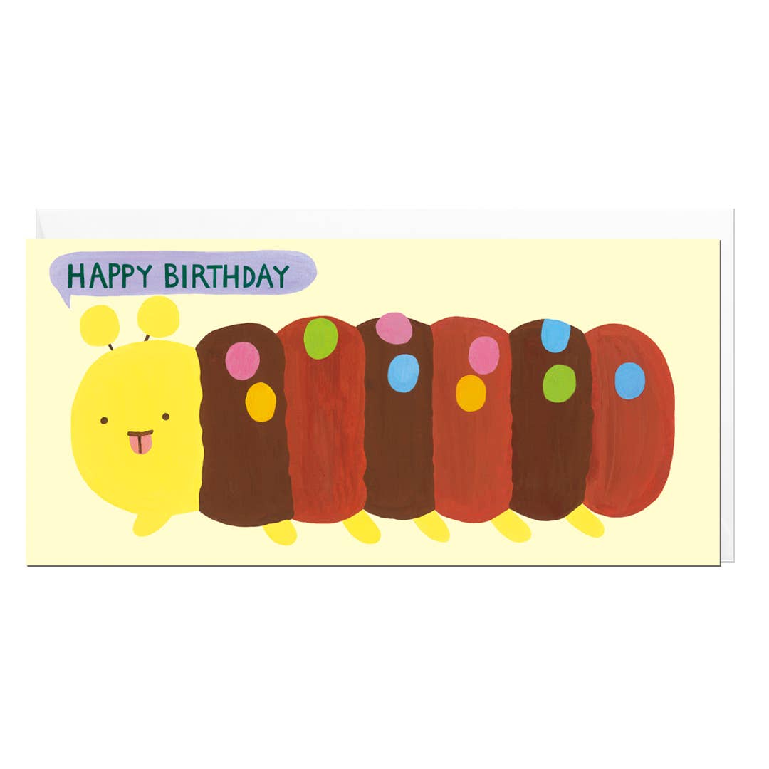 HAPPY BIRTHDAY CATERPILLAR CAKE, DL Card