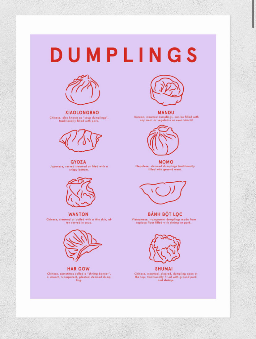 Dumplings A3 Art Print