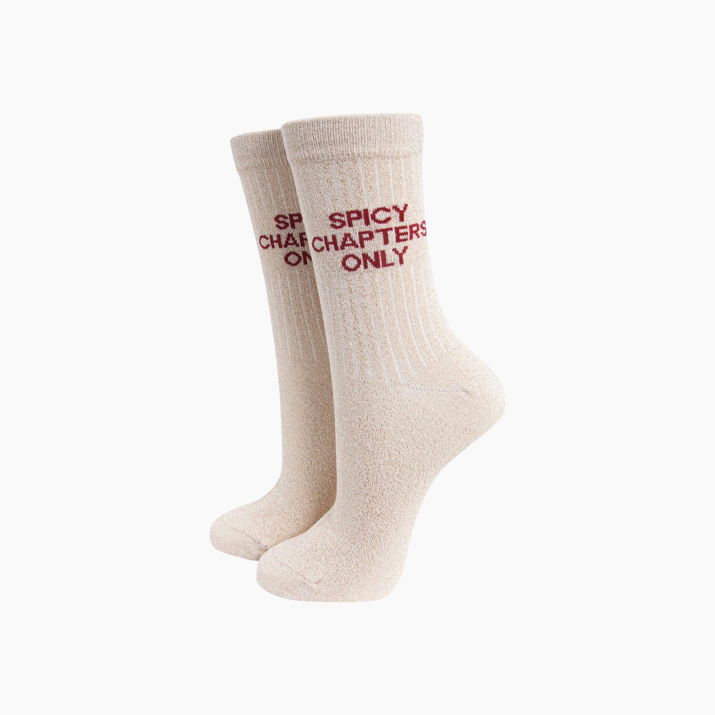 Spicy Chapters Combed Cotton Glitter Socks in Cream: UK 3-7