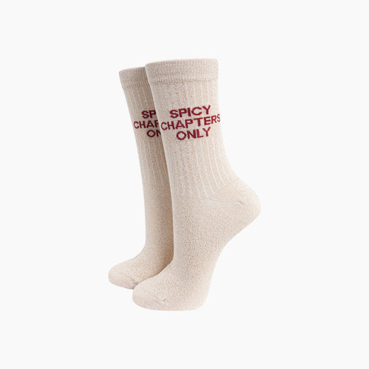 Spicy Chapters Combed Cotton Glitter Socks in Cream: UK 3-7